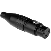 Amphenol Audio 5 Pole XLR Female Cable Connector, Machined Contacts, Black Finish, Bulk Packagi