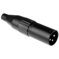 Amphenol Audio 3 Pole XLR Male Cable Connector, Stamped Contacts, Black Finish