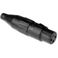 Amphenol Audio 3 Pole XLR Female Cable Connector, Stamped Contacts, Thermoplastic Shell, Black F