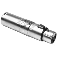 Amphenol Audio 5 Pole XLR Metal Shell In Line Adaptor, Male to Male, Pre-wired, Nickel Finish