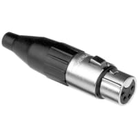 Amphenol Audio 4 Pole XLR Female Cable Connector, Machined Contacts, Nickel Finish, Bulk Packag