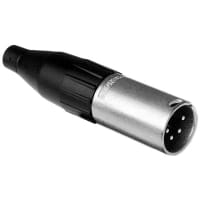 Amphenol Audio 4 Pole XLR Male Cable Connector, Machined Contacts, Nickel Finish, Bulk Packagin