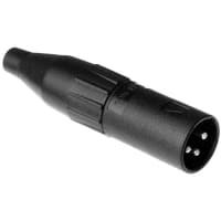 Amphenol Audio 3 Pole XLR Male Cable Connector, Thermoplastic Shell, Machined Contacts, Large C