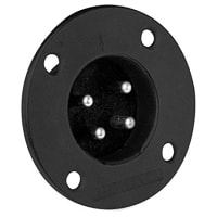 Amphenol Audio 5 Pole Male Metal Loudspeaker Chassis Mount, Machined Contacts, Black Finish