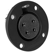 Amphenol Audio 5 Pole Female Metal Loudspeaker Chassis Mount, Machined Contacts, Black Finish