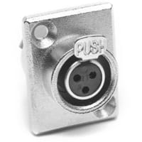 Amphenol Audio 4 Pole Mini XLR Chassis Mount, G Type, Female, Stamped Contacs, Nickel Finish