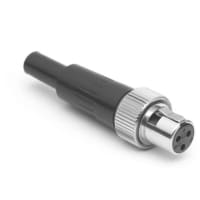 Amphenol Audio 3 Pole Mini XLR Cable Connector, G Type, Female, Stamped Contacs, Nickel Finish