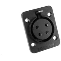 Amphenol Audio 4 Pole Female Loudspeaker Chassis Mount, Thermoplastic Shell, Rectangular Flange