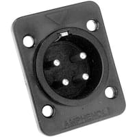 Amphenol Audio 4 Pole Male Loudspeaker Chassis Mount, , Thermoplastic Shell, Rectangular Flange, 