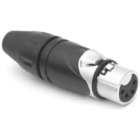 Amphenol Audio 4 Pole XLR Female Cable Connector, Nickel Finish