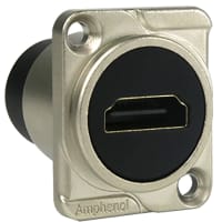 Amphenol Audio Connectors, HDMI - HDMI D SHELL PANEL BLACK