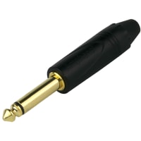 Amphenol Audio Connectors, 1/4" PHONE STR MONO BLACK GOLD