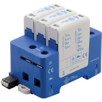 nVent ERICO 480V Delta, 3-Wire + Gnd, 65kA, DIN Rail Mount, Local Fault Indication, Relay