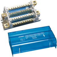 nVent ERIFLEX Compact 4 Pole Distribution Block, 160A, 1 Line Side, 11 Load Side Connection, 2in