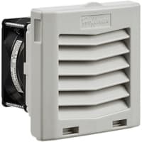 nVent HOFFMAN Cooling Filter Fan, 21.2CFM, 4.42X4.44 In, 24VDC, Plastic, Gray, Polyester Fiber, HF Series