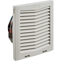 nVent HOFFMAN Cooling Filter Fan, 159CFM, 10.1X10.1 In, 24VDC, Plastic, Gray, Polyester Fiber, HF Series