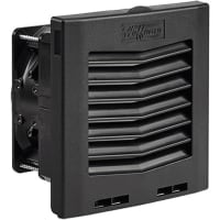 nVent HOFFMAN Cooling Filter Fan, 34.7CFM, 6.15X6.16 In, 24VDC, Plastic, Black, Polyester Fiber, HF Series