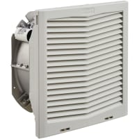 nVent HOFFMAN Cooling Fan, Filter Fan, Side-Mount, 24V, 395CFM, 2.6A, 12.8Hx12.82W, 6.36D, Lt Gray, HF Series