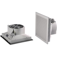 nVent HOFFMAN Cooling Filter Fan, 162CFM, 9.84X9.84 In, 115VAC, Plastic, Gray, Fiber Mat, SF