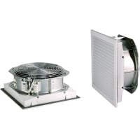 nVent HOFFMAN Cooling Filter Fan, 375CFM, 12.7X12.7 In, 115VAC, Plastic, Gray, Fiber Mat, SF