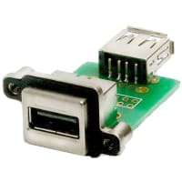 Amphenol Commercial (Amphenol CS) Connector usb receptacle type a single right angle pcb mount w/usb termination