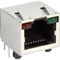 Amphenol Commercial (Amphenol CS) Conn Data Mod Jack RJ45 Hi Speed 8Pos 8 Cnt Shield Red(L) Gn(R) LED