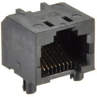 Amphenol Commercial (Amphenol CS) Connector, Modular Jack, 8, Phosphor Bronze, Gold Over Nickel, 0.62 in.