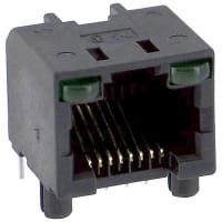 Amphenol Commercial (Amphenol CS) Connector, Modular Jack, 8, Phosphor Bronze, Gold Over Nickel, 0.62 in.