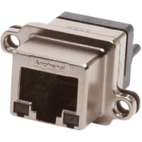 Amphenol Commercial (Amphenol CS) connector rugged i/o rj45 receptacle w/leds pcb vertical mount