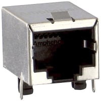 Amphenol Commercial (Amphenol CS) connector, modular jack, rj45 with front tab shield without filter, 8 contact