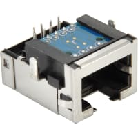 Amphenol Commercial (Amphenol CS) Conn, Data, Mod Jack, Cat 6, 1 Port, 8 Pos, Shielded, Ultra Low Profile, LED