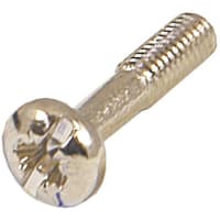 nVent SCHROFF Collar Screw, Cross Recess/Slotted, M2.5x12.3 mm, Steel, Nickel-Plated