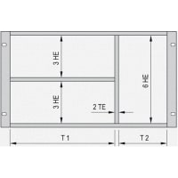 nVent SCHROFF RatiopacPRO Subrack, 1 x 6 U, 2 x 3 U, 63hp