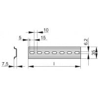 nVent SCHROFF DIN-RAIL, TS35/7.5, 185MM