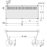 nVent SCHROFF Rear Panel 19-Inch, 3U, 42hp, Ventilated, Grey, Aluminum