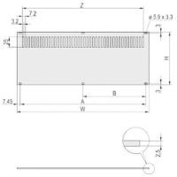 nVent SCHROFF 19-inch Rear Panel, 3U, 63hp, Ventilated, Grey, Aluminium