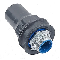 Ocal by ABB PVC Coated Liquitight Conduit Connector, 3/4", PVC Coating Steel, Dark Gray