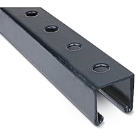 Ocal by ABB PVC Coated Standard Channel Punched Strut, 1-5/8"D, 12Ga, 10', Steel, Gray