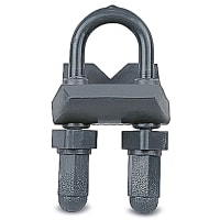 Ocal by ABB PVC Coated Right Angle Beam Clamp, Pipe Size 1-1/2", Malleable Iron, Dark Gray