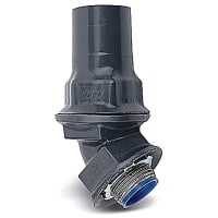 Ocal by ABB PVC Coated Liquidtight Conduit Connector, 45Deg, 1/2", PVC Coating, Dark Gray