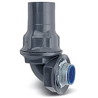 Ocal by ABB PVC Coated Liquidtight Conduit Connector, 90Deg, 1/2", PVC Coated, Dark Gray