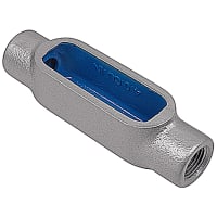 Ocal by ABB PVC Coated Conduit Body, C Shape, Form 8, 1-1/2"/41 Metric, Iron, Dark Gray