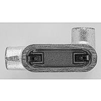 Ocal by ABB PVC Coated Conduit Body, L Shape, Form 7, 1-1/4"/35 Metric, Iron, Dark Gray