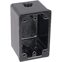 Ocal by ABB 1Gang Weatherproof Device Box, 4-7/16"L x 1-25/32"W x 2-9/16"D, Brown, Pheno