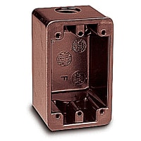 Ocal by ABB 1Gang Weatherproof Device Box, 4-7/16"L x 1-25/32"W x 2-9/16"D, Brown, Pheno