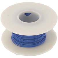 OK Industries Wire, Wrapping, Copper, 28 AWG, Solid, Blu Kynar Ins, +105C