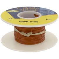 OK Industries Wire, Wrapping, Copper, 28 AWG, Solid, Red Kynar Ins, +105C