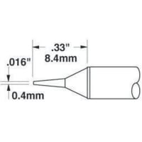 OK International Tip, Solder, 0.33 in. L x 0.016 in. W, Conical Sharp