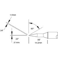 OK International Tip, 0.56 in. L x 0.04 in. Dia., For MX system