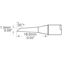 OK International Metcal 1.5 mm 30deg Straight Hoof Soldering Iron Tip